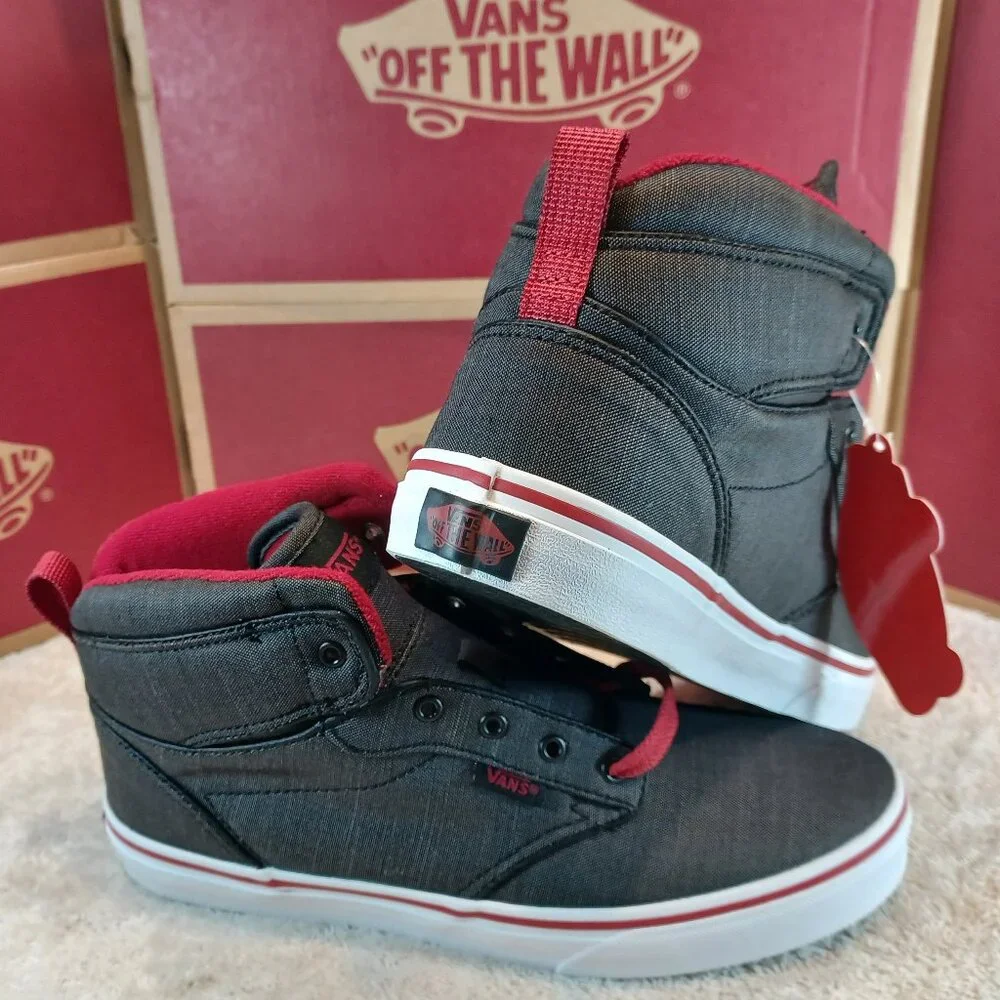 Vans Men's 5.5/Women's 7 (Youth 5.5) Atwood High Top Black Chili Pepper Red